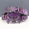 Unisex Y2K Rhinestone Skull Punk Belt with Rivet and Python Skin Design
