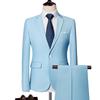Men's Sapphire Blue Business Casual Two-Piece Suit