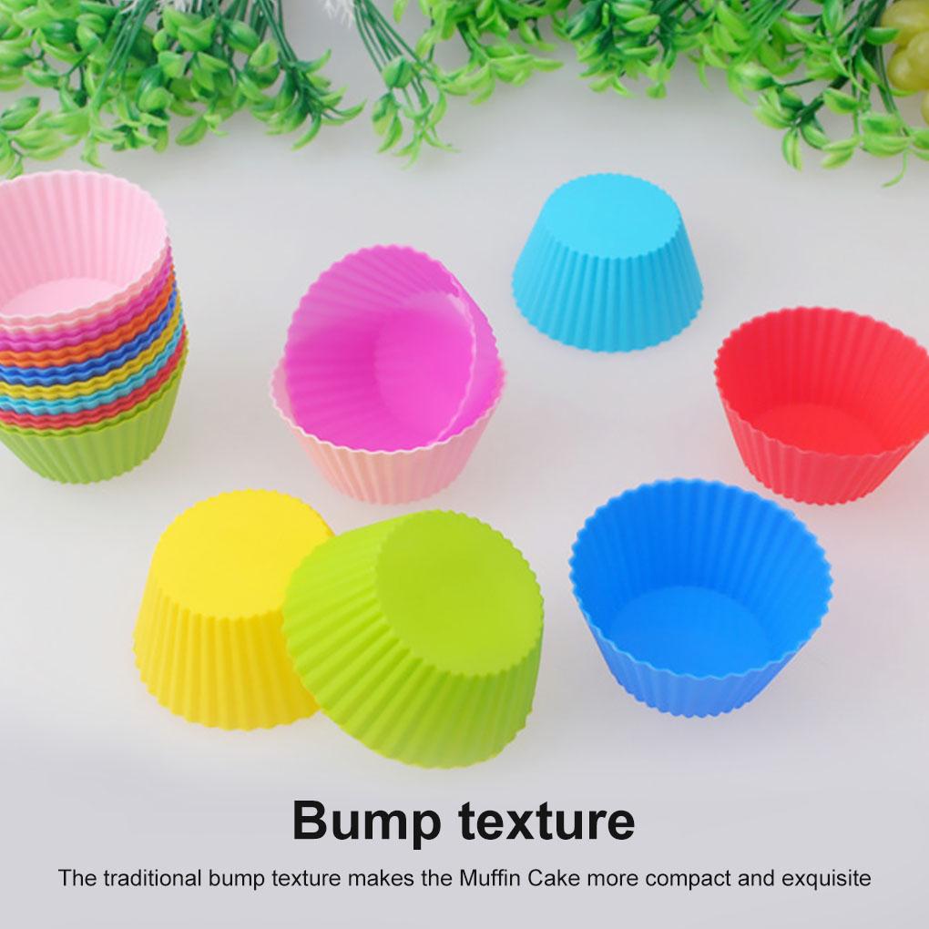 10X Reusable Silicone Round Cake Cup Muffin Chocolate Cupcake Mold Baking Mould
