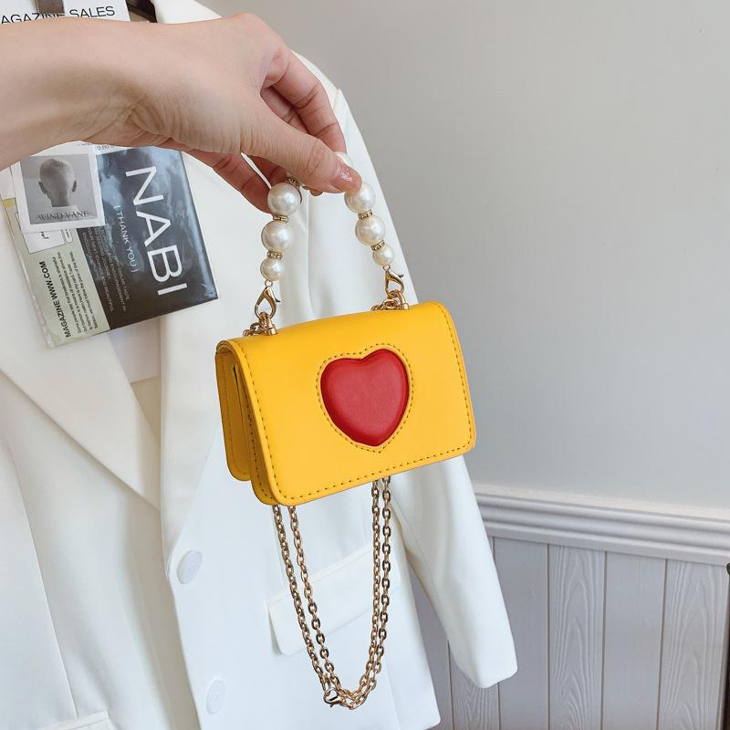 2025 new spring and summer cute fashion love shoulder messenger bag boys and girls change accessories small square bag