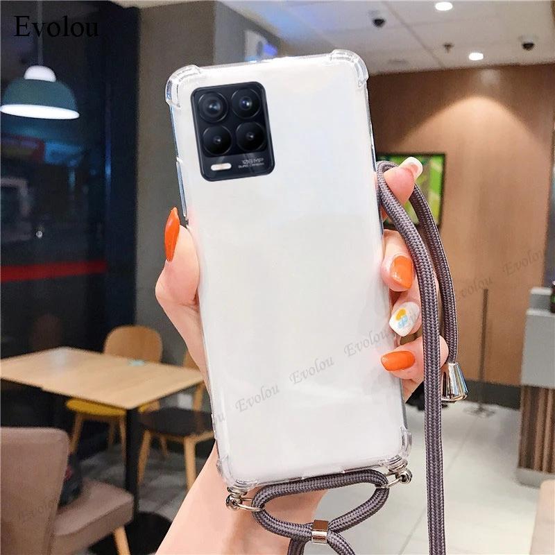 Crossbody Lanyard Case For Tecno Spark 20 Pro Plus 20C 10 9T 8P 7P Transparent Shockproof Soft Silicone Cover For Spark GO 2024