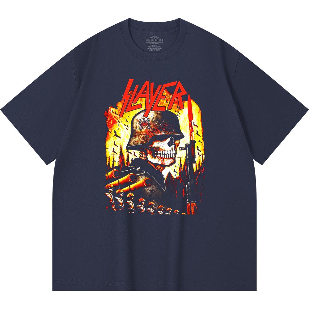 T-shirt Heavy Metal 100% Cotone 230 Gsm Stampa Band Rock Musica Popolare Unisex T-shirt Pesante in Cotone