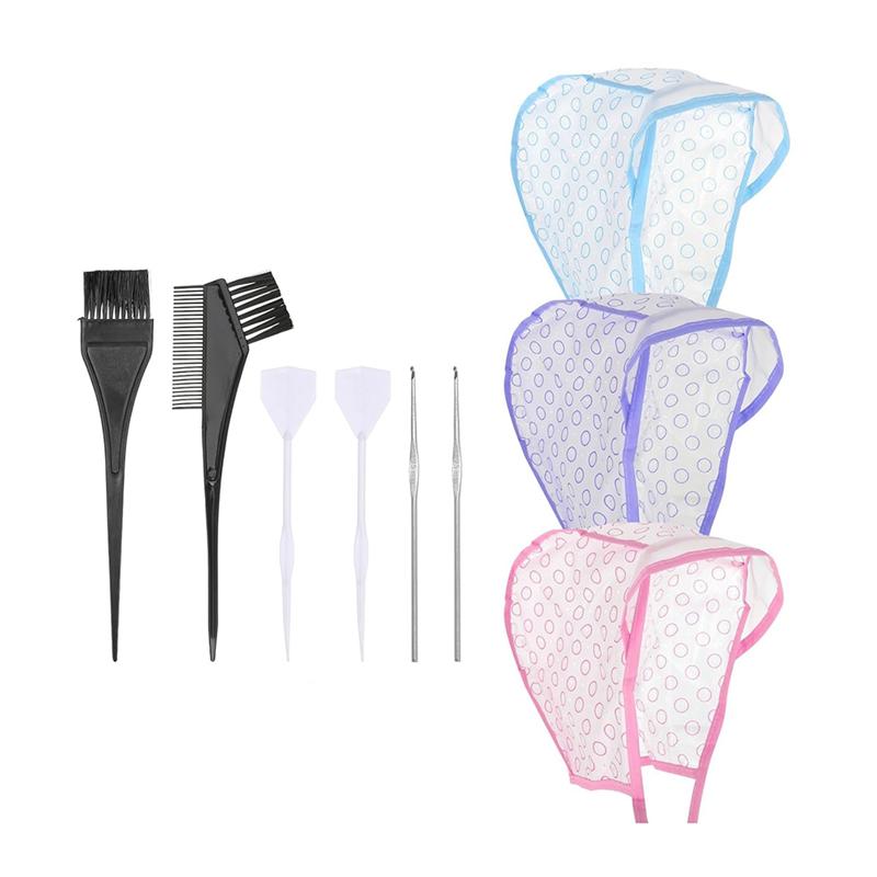 

A65T-Frosting Dye Kit, Hair Highlighting Caps, Bleach Cap Coloring, Highlighting Kit, Highlight Cap With Hooks