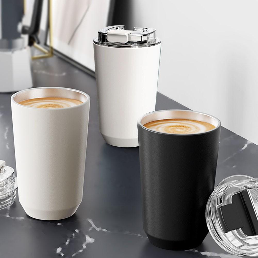 

304 Stainless Steel Vacuum Cup with Leak Proof Flip Lid for Travel белый