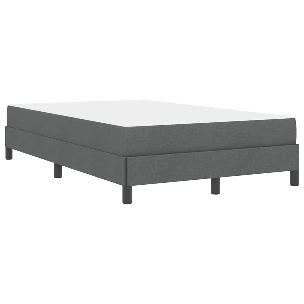 Box Spring Bed with Mattress Dark Gray 120 x 190 cm Fabric