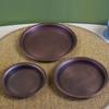 Round Shape Copper Fruit Tray,Retro Engraving Hammer Texture Household Portable Food Plate,Snack Plate Table Wedding Decoration