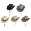 Stylish Western Theme Sun Hat Breathable Paper Straw Panama Hat For Ridings And Outdoor Event Women Men Unisex Headwear