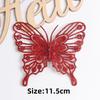 5/10PCS Christmas Butterflies Xmas Tree Ornaments Single Layer Gold Powder Glitter Artificial Flower DIY Crafts Christmas Decor