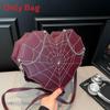 Alien Girl Heart Shape Shoulder Bag With Chain Water Dots For Streetwear Fashion