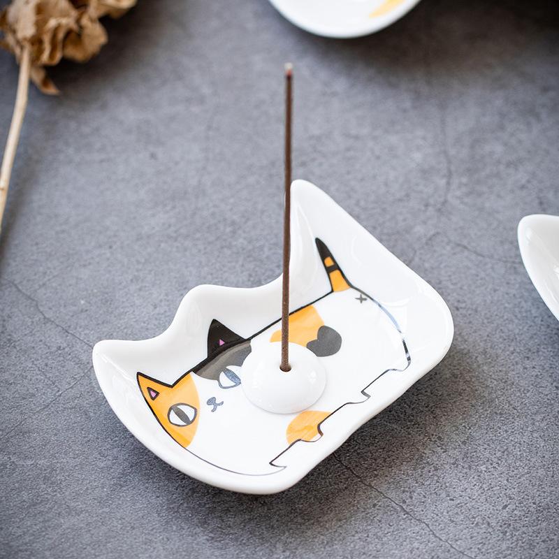 Japanese Style Ceramic Tiny Plate Kitten Shaped Seasoning Plate Creative Dessert Decoration Dishes Kitchen Tableware Accessories