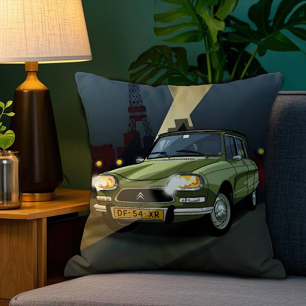 Cool C-Citroen Classic Pillow Case Plush Fabric Soft Double Sided Print Sofa Cushion Cover Throw Pillow Covers