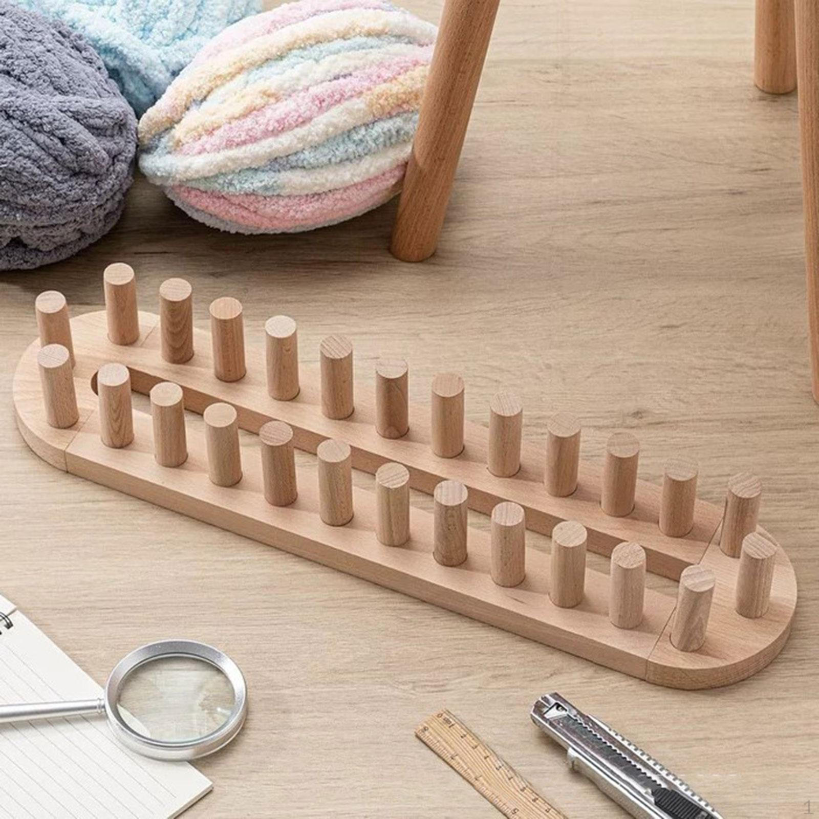 

Wooden Knitting Loom Tool for Beginners Professional, Portable DIY Throw Blankets