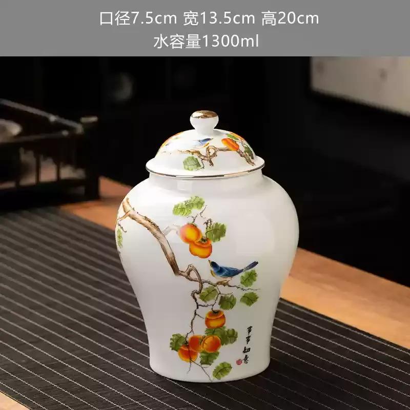 Ceramics Storage Jar Blue and White Ceramic Sealed Jar Food Moisture-proof Storage Jars Tea Storage Porcelain Organizer Gift