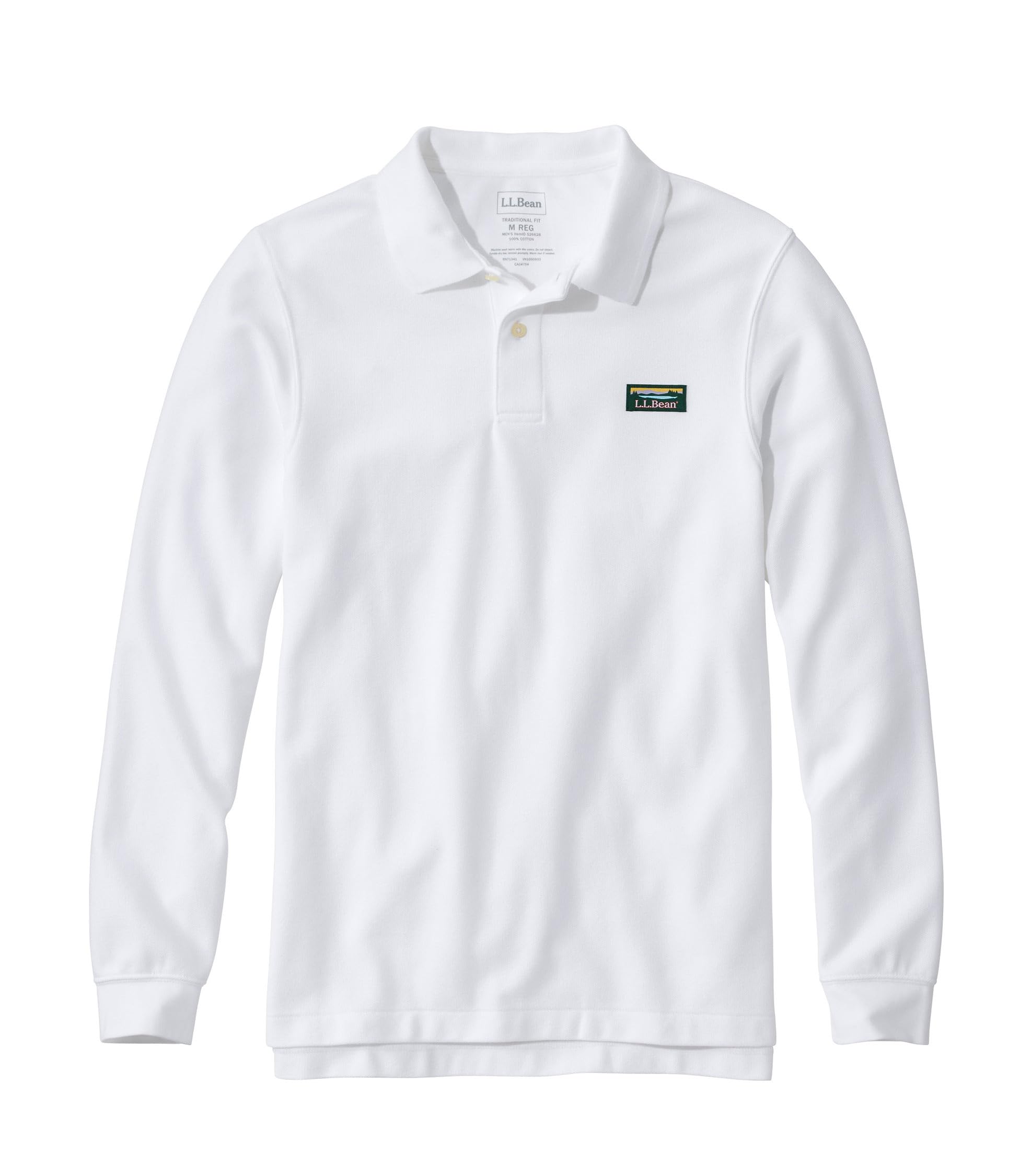

Премиальное поло с двойным логотипом Katahdin, посадка по фигуре, длинный рукав, 1000293043, L.L.Bean, мужская рубашка, рукав, этикетка, XXL, белый, белый