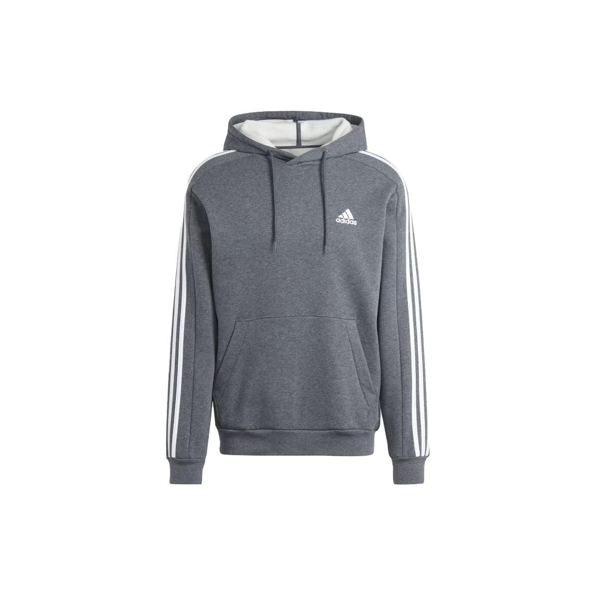 

adidas Essentials 3-Stripes Fleece Hoodie Dark Grey Heather Men IJ6475 XXXL