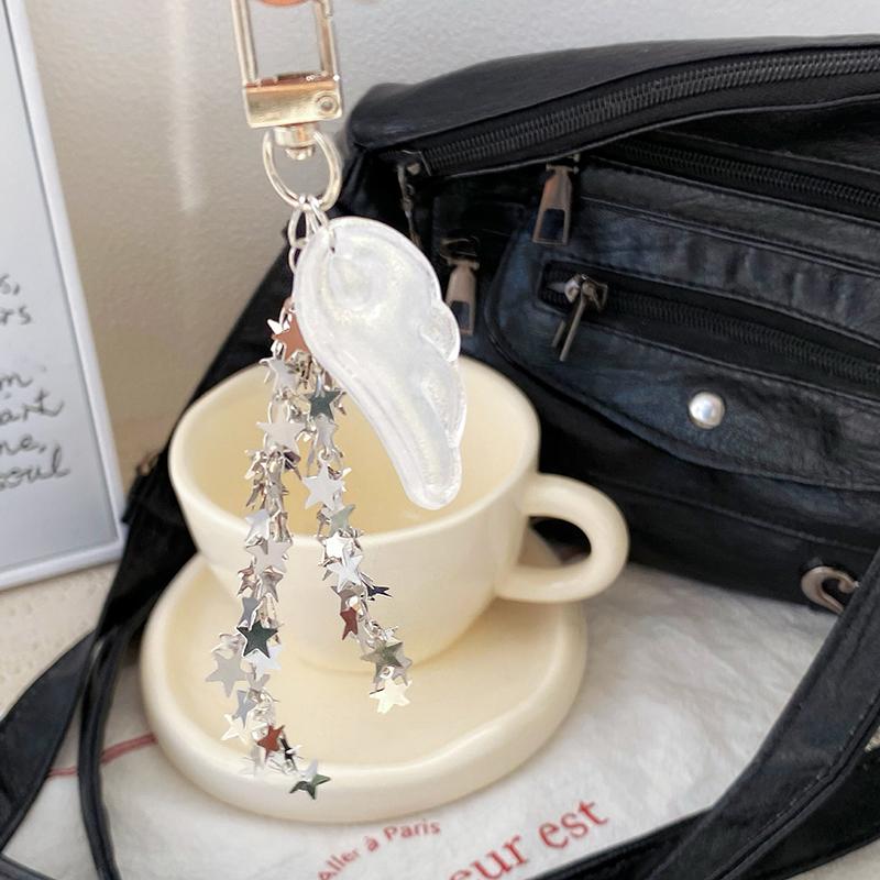 1 Stück Niedliche Engelsflügel Sternkette Handy-Anhänger Schlüsselanhänger Y2K Rucksackanhänger Taschen-Hängeornament Mädchengeschenk