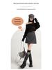 2026 Autumn/Winter Women's High-Waisted Retro Polka Dot Woolen Mini Skirt - Trendy & Slimming Design