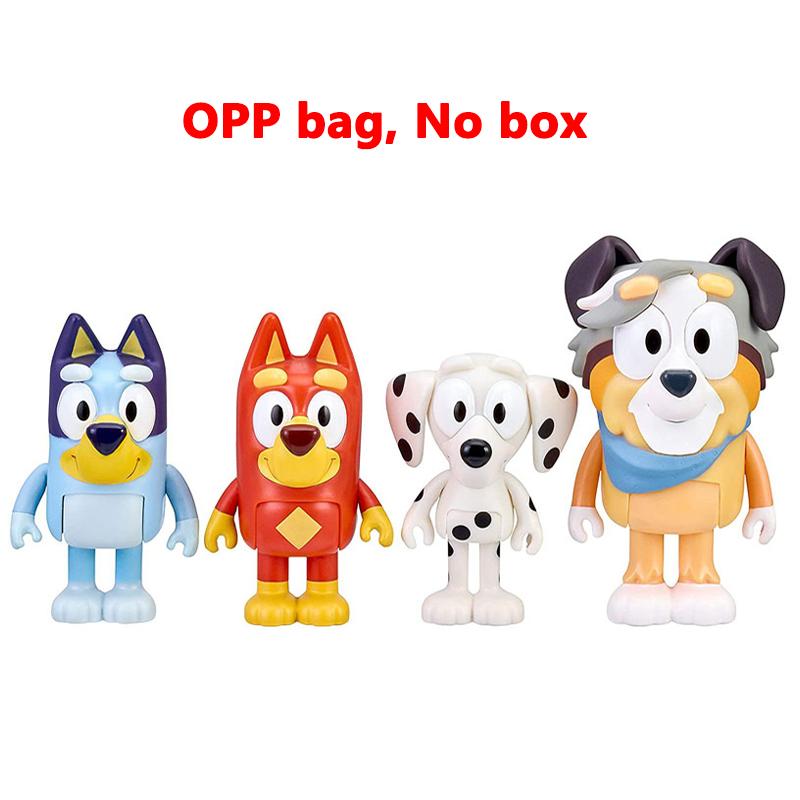 

4pcs/Set Bluey Bingo And Friends Anime Action Figure Toy Set Movable Joint PVC Model Doll Birthday Decoraton Toys For Kids