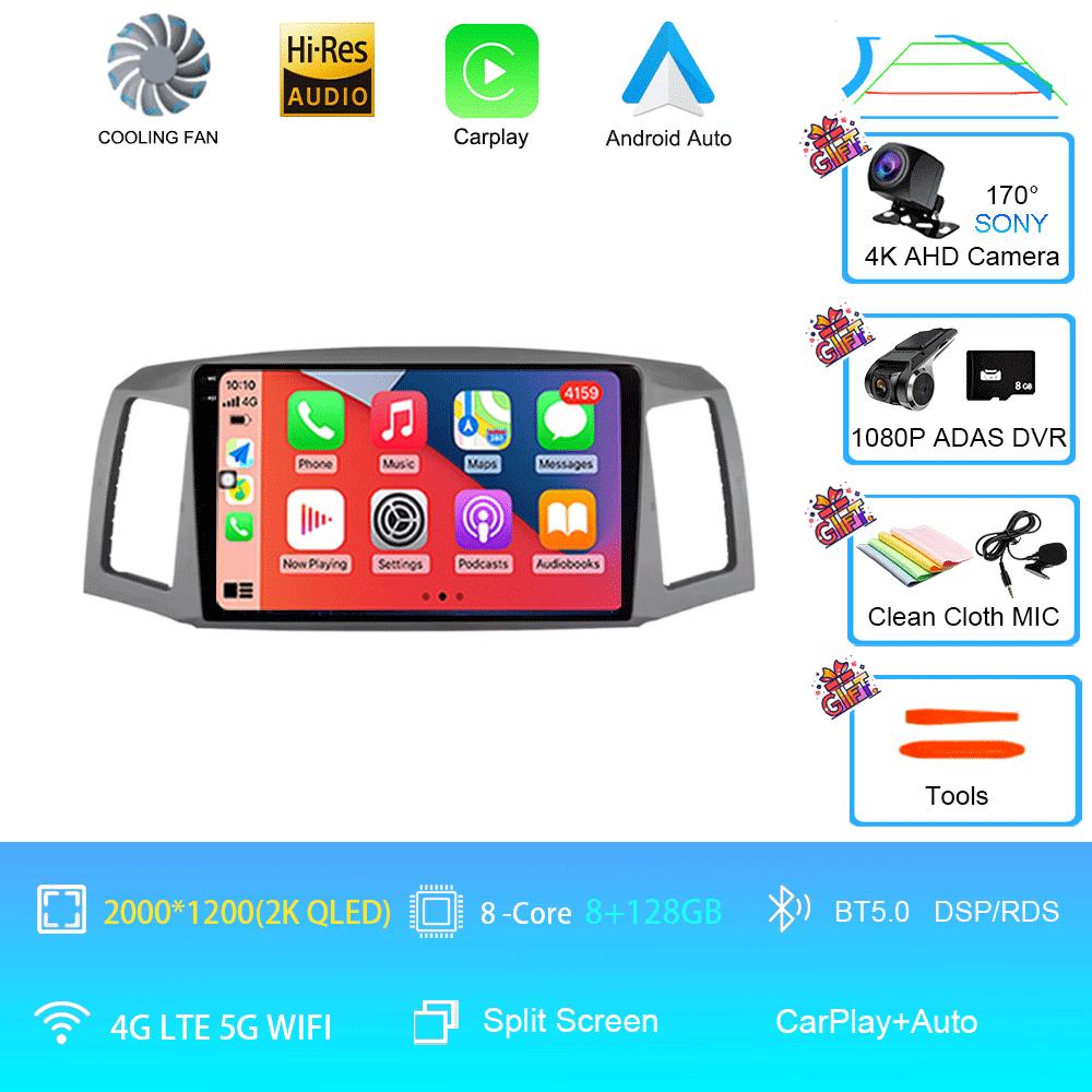 Car Radio Android 14 Carplay Auto for Jeep Grand Cherokee 2004 2005 2006 2007 Multimedia Player No 2din 2 Din GPS Navigation 4G
