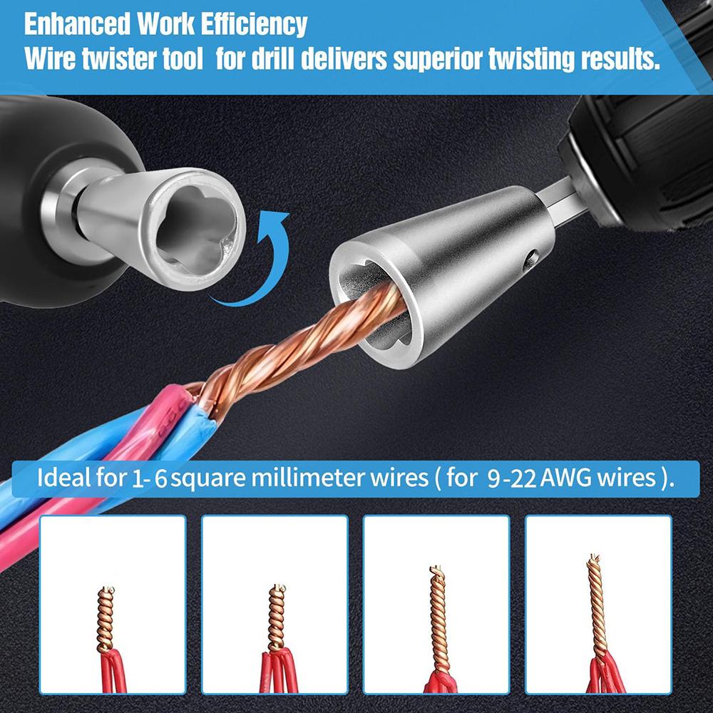 2Pcs Wire Cable Twister Stripper Twisting Tool For Electrical Power Drill Driver