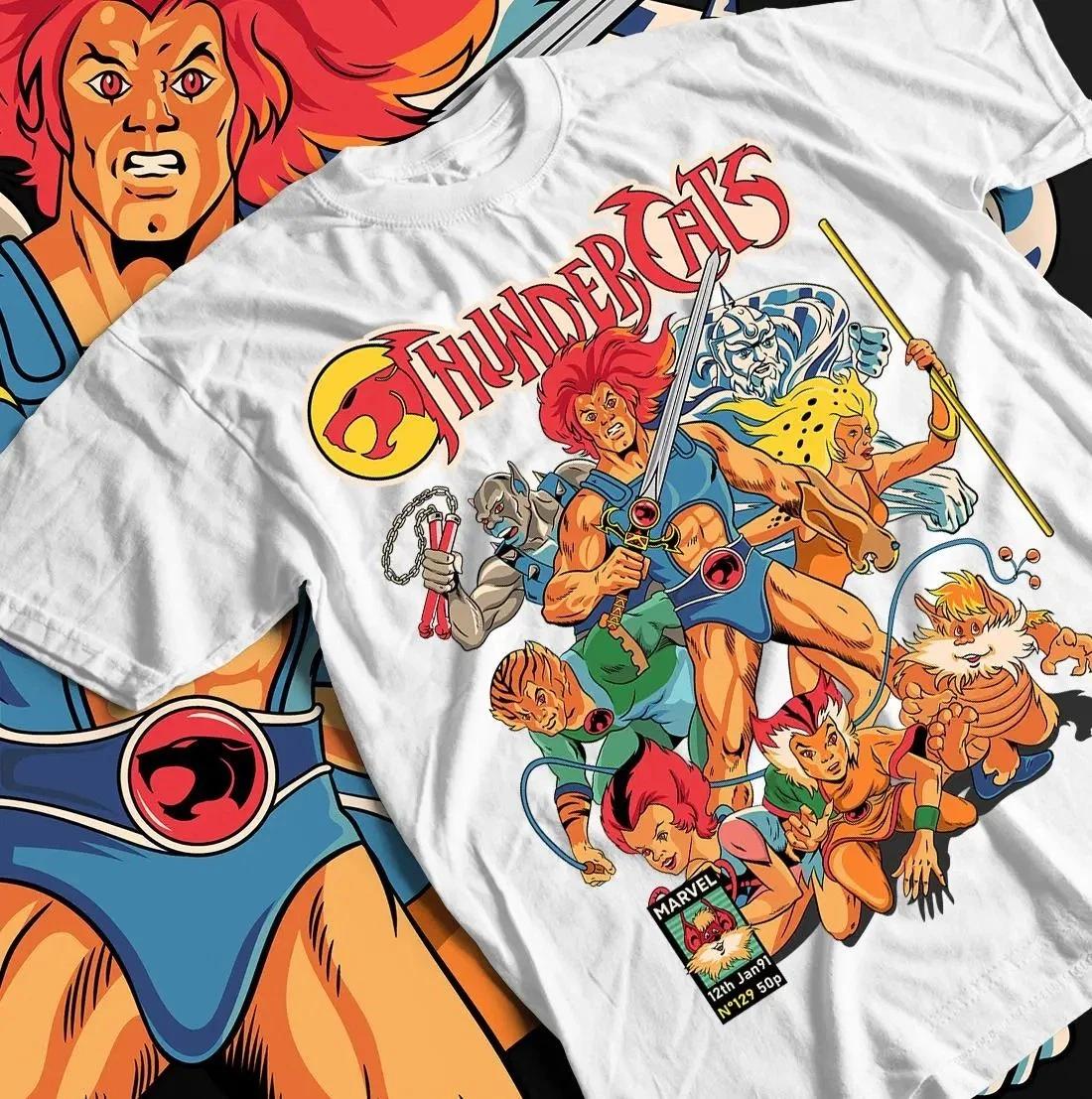 Thundercats Cotton T-Shirt Anime 80s 90s Cartoon Cotton T-Shirt Unisex Printed T 2XL