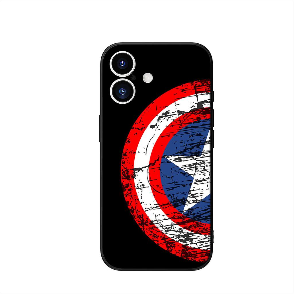 Marvel Captain America Shield Superhero Phone Case for Apple iPhone 16 15 14 Plus 13 12 Mini 17 Pro Max + 16E Air 16+ ProMax