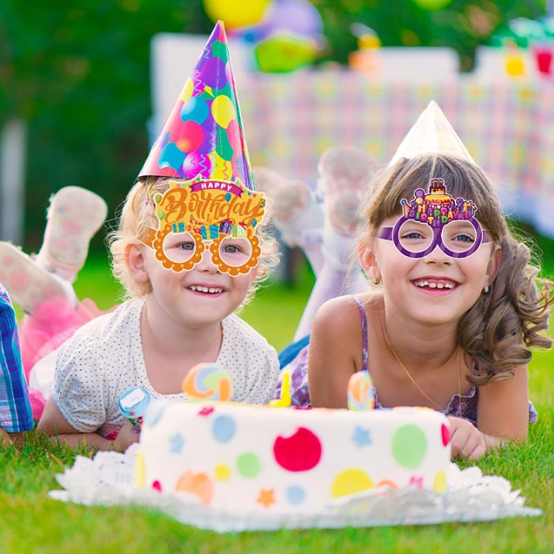 12 Pezzi Occhiali di Carta per Festa di Compleanno Occhiali Divertenti per Travestimento Decorazione per Festa di Compleanno dei Bambini