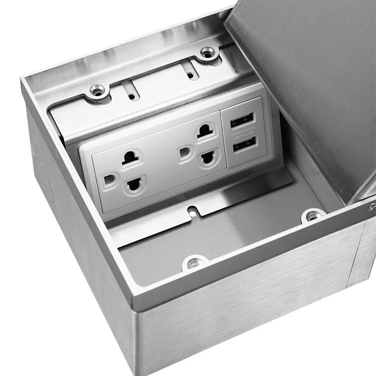 Stainless Steel Concealed Universal Floor Power Socket Box