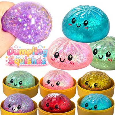 HOT! Push Bubble Colorful Dumpling Squishes Stress With Steamer Cute Anxiety Toy Soft Decompression Dough For Adults Prospector