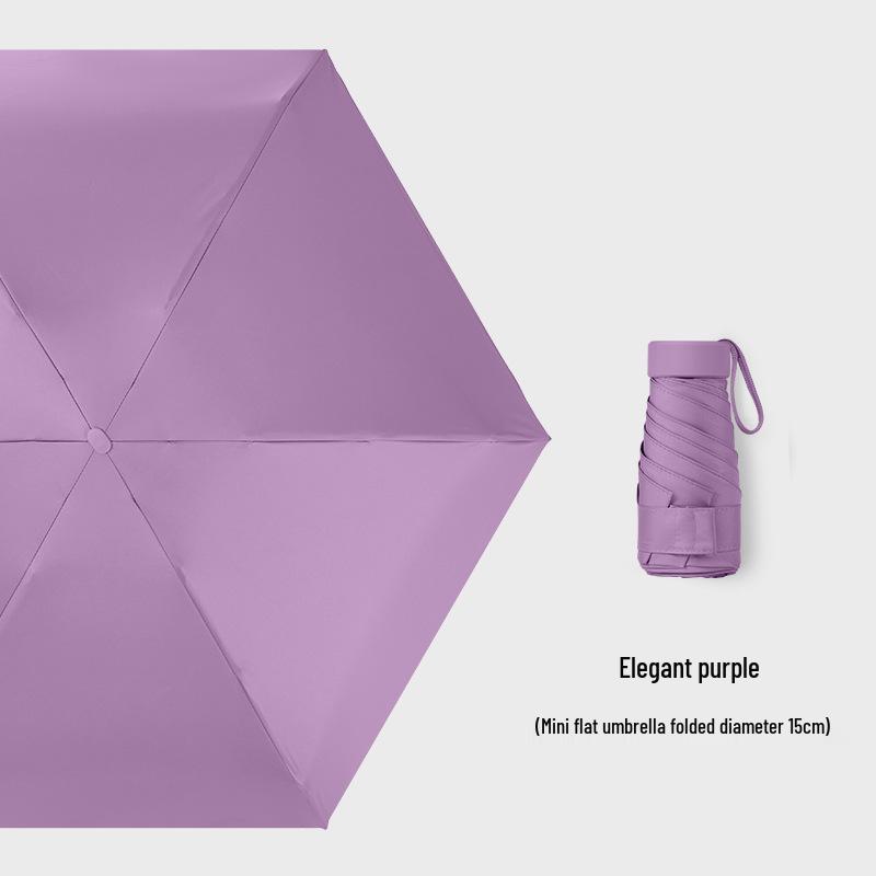 Customizable Six-Fold Vinyl Sunshade UV Protection Umbrella: Versatile Rain/ Shine Folding Gift