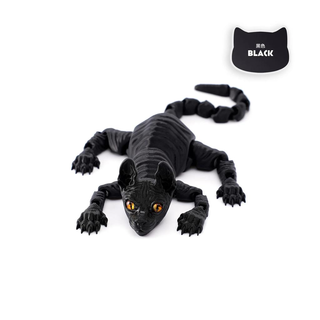 3D Printed Sphynx Cat Fidget Toys Realistic Hairless Figurine Articulated Cat Funny Toy for Cats Lover Collector Home Decoration