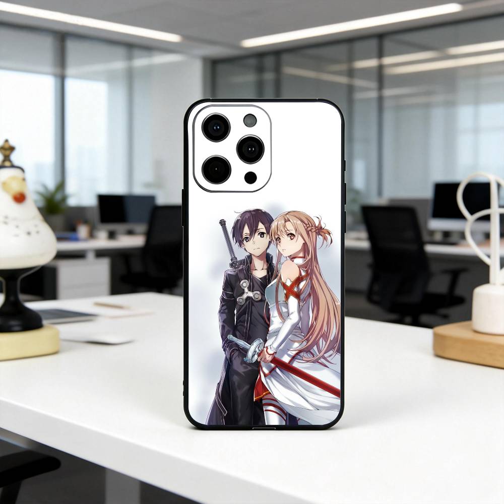S-Sword Art O-Online-sao ANIME Phone Case For iPhone 17, 16,15,14,13,12,11 Plus,Pro Max, Others Soft Black Cover