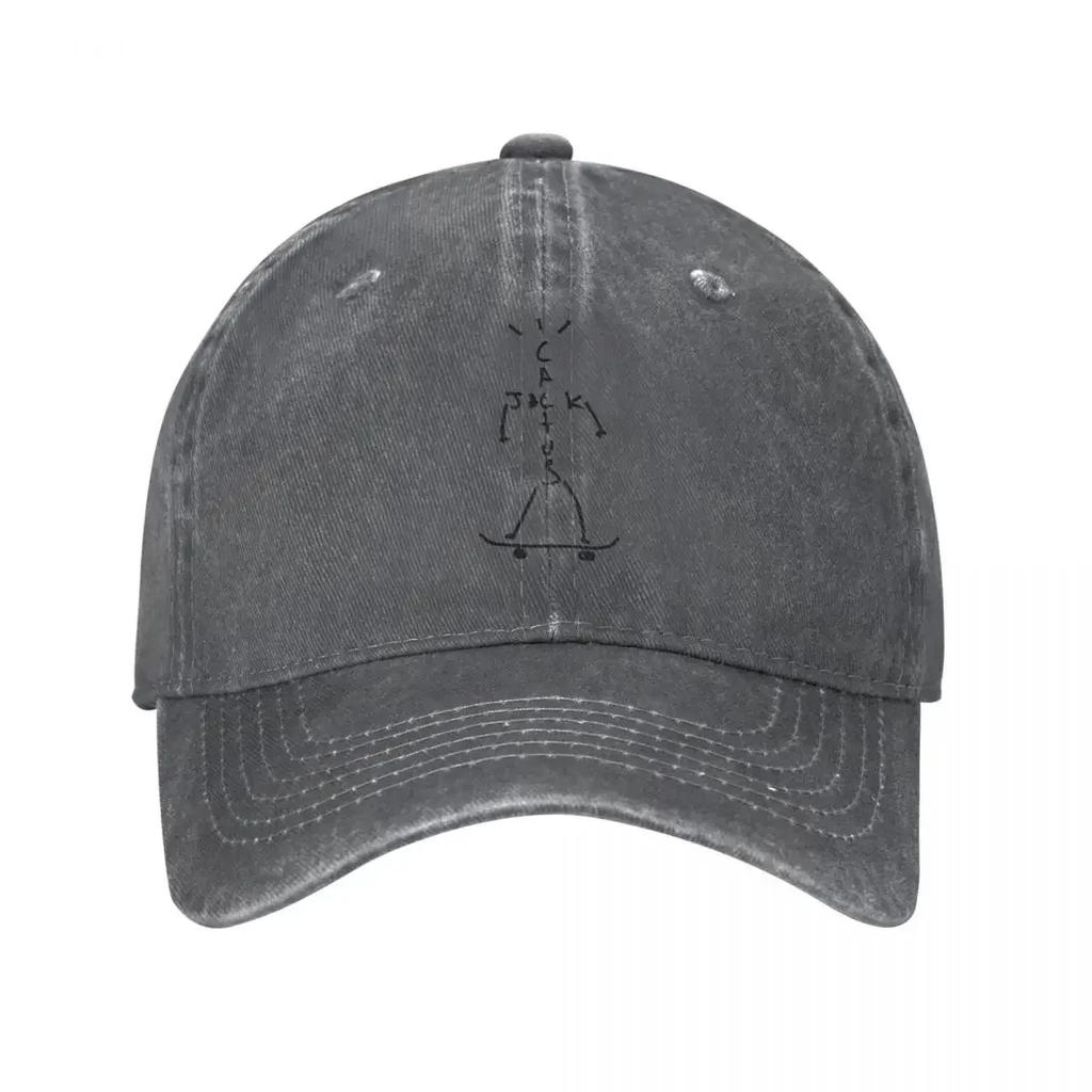 Cactus Jack Unisex Baseball Caps Travis Scott Distressed Denim Hats Cap Vintage Running Golf Unstructured Soft Snapback Cap