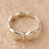 BELLOOGGI Sweet bow ring Natural white topaz butterfly ribbon ring