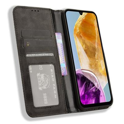 For Samsung Galaxy F15 5G/M15 5G Case Vintage PU Leather Folio Phone Cover with Cash/Card Slots