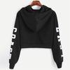 Womens  Long Sleeve Hoodie Sweatshirt Letters Hooded Pullover Tops Blouse