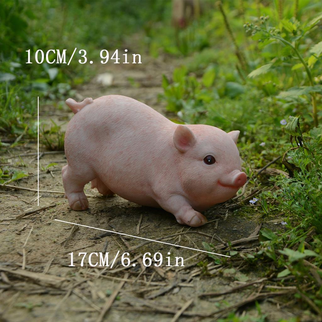 Animal Garden Statue, Cute Pig Funny Outdoor Sculpture, Resin Lawn Ornaments Decor, Indoor OutdoorFigurines For Garden Lawn