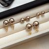 925 Sterling Silver Needle Coffee Color S Home Pearl Earrings Women's Light Luxury Stud Earrings Retro Exquisite Earrings