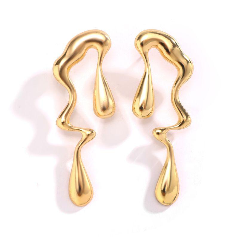 

Niche Style Water Drop Ear Studs Women s Autumn Trendy Trip Shoot Geometric Gold