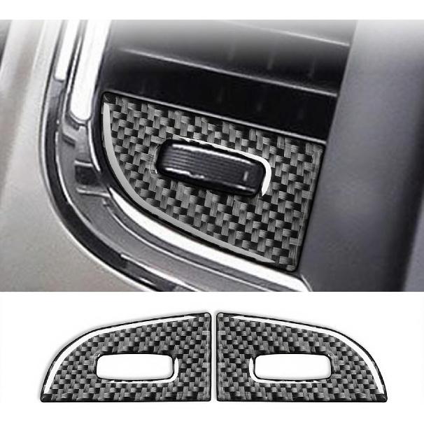 Carbon Fiber Headlight Switch and Air Vent Trim for Dodge RAM 1500 2500 3500 2013-2018,Dashboard Light Control Panel & AC Outlet Frame Sticker