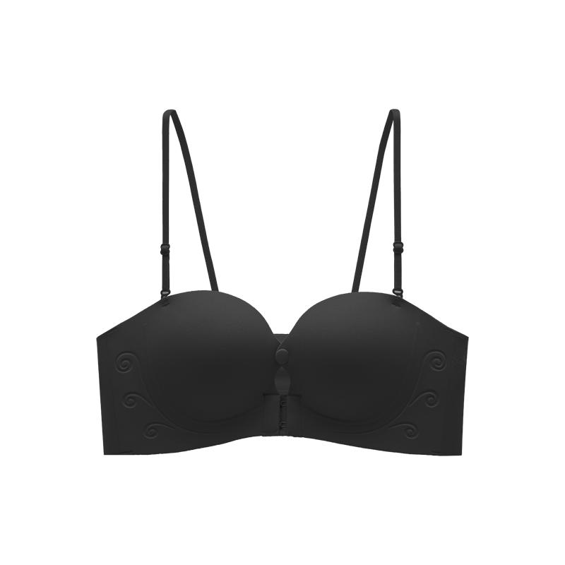 

Women s Summer Sexy Front Button Small Chest Together Show A Large Collection of Auxiliary Milk Non-slip Non-mark Underwear 32/70AB чёрный
