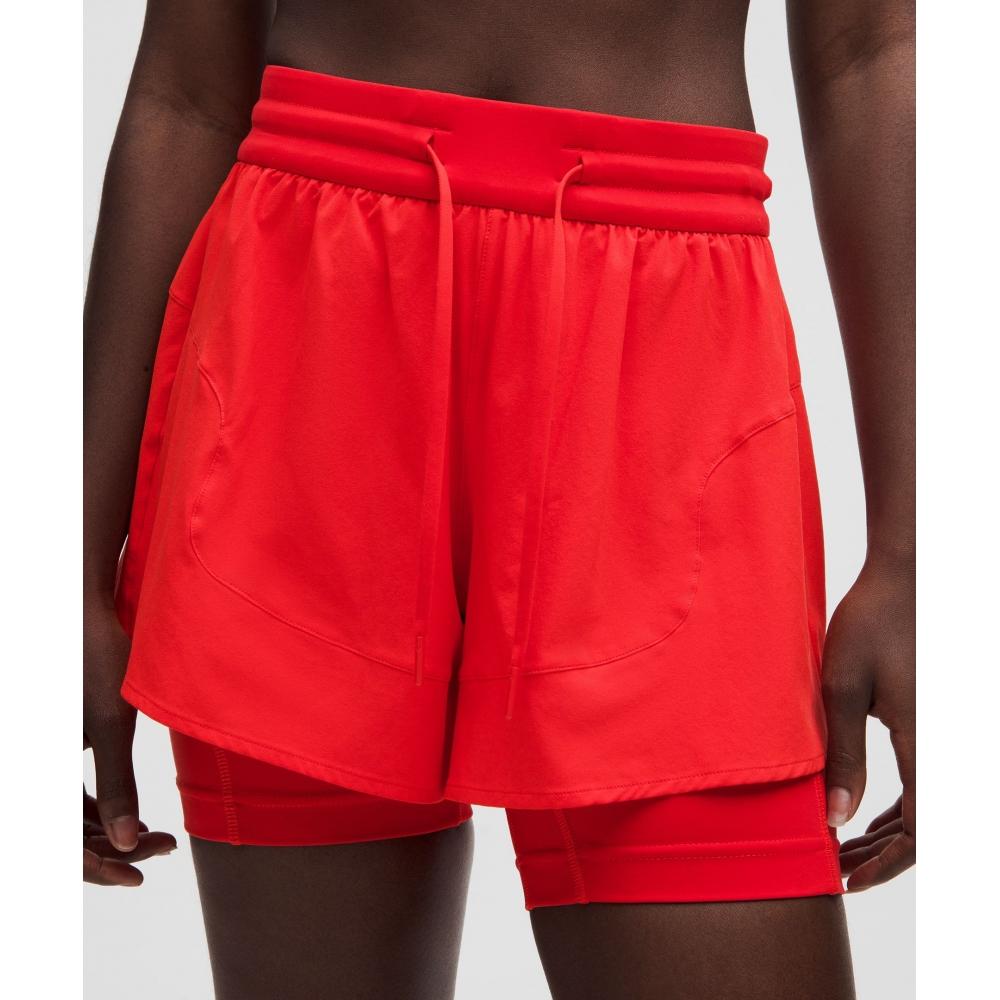 Lululemon Swift 2 In 1 High Rise Short 6   Slnsh Collection Love Red