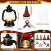 Snowman Lantern Christmas Small Lamp Decor Hangable Lamp With Hats Scarves For Holiday Outdoor Indoor Party Tabletop Tree Winter
