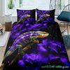Lizard Duvet Cover Set Reptile Bedding Sets King Size For Boys Girls Toad Tropical Animal Purple Floral Exotic Comforter Cover