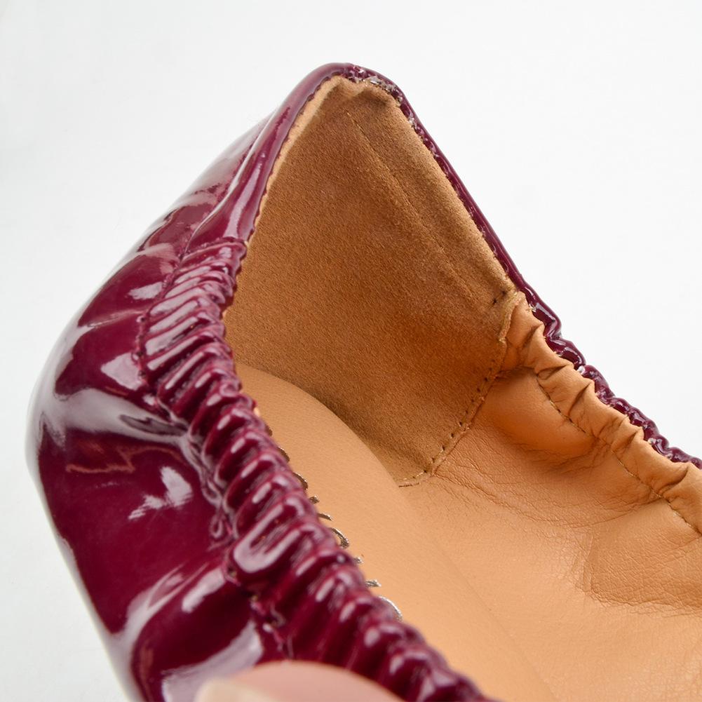 Patent Leather Egg Roll Shoes 2025 Spring and Autumn Soft-soled Women's Single Shoes Light Mouth Shoes