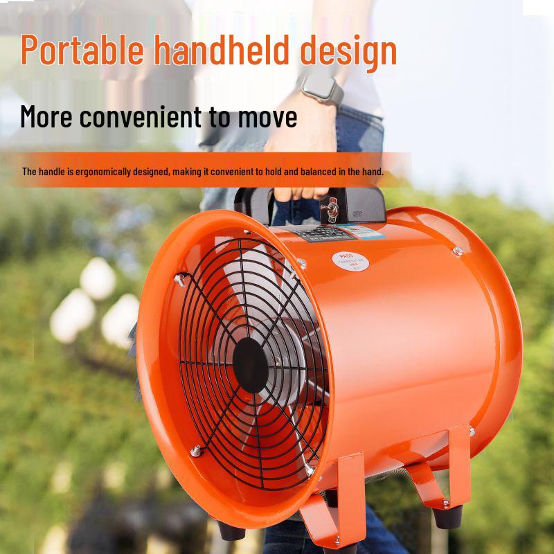 220V Portable Axial Fan: Mobile Industrial Exhaust Blower with Copper Motor