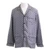 GUCCI [/Domestic Regular] 794903 GG Print Silk Long Sleeve Pajama Shirt/ tops Navy / grayUsed