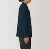 MUJI Men's Washable Milan Rib Knit Shirt Cardigan, Dark Navy, Size S (AA0RPA4A)