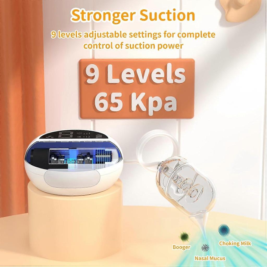 Nasal Aspirator Baby, Baby Nose Sucker 9 Suction Levels Electric Nasal Aspirator for Babies Automatic Nose Cleaner for Newborn Toddler