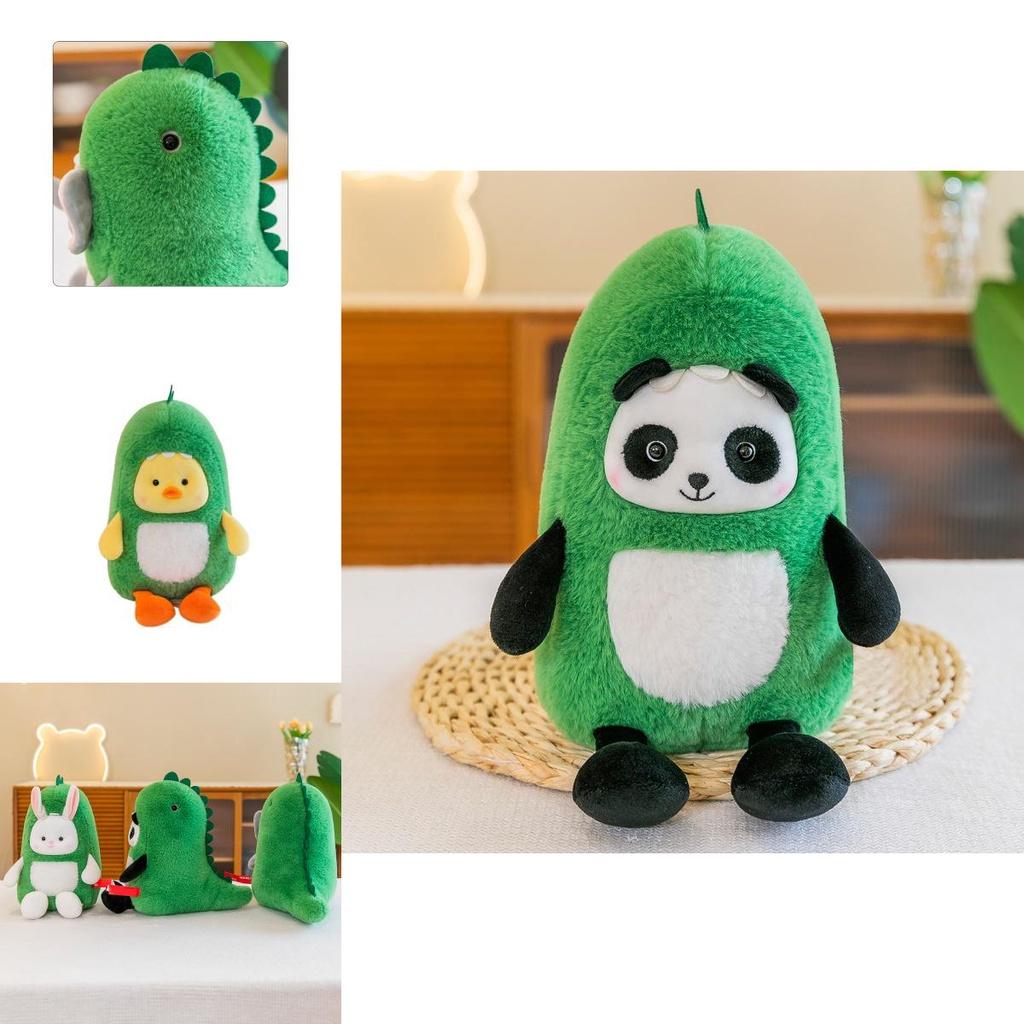 Cute Transforming Dinosaur Plush Toy For Kids' Birthday Gifts Short Hair Breathable Comfortable No Fading Available In Bunny Panda Duck Elephant